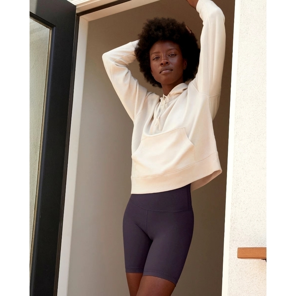 Everlane Hoodie Womens Sandstone Lightweight French Terry Pullover Sweatshirt